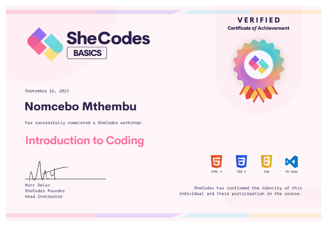 SheCodes Basics preview